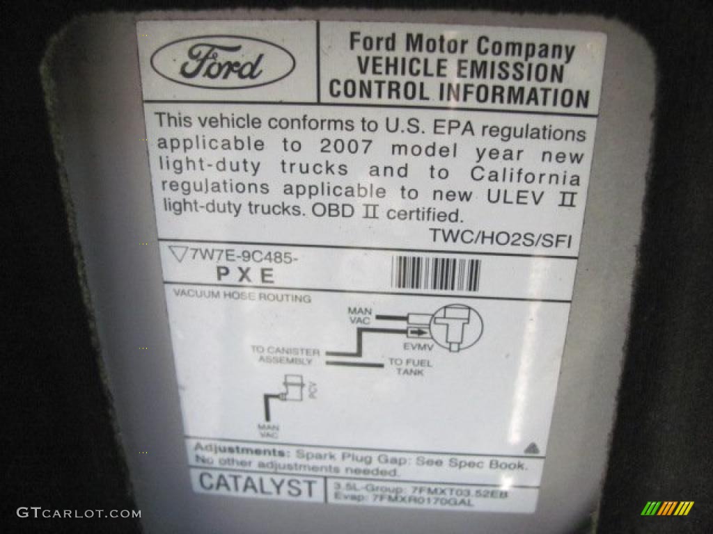 2007 Ford Edge SEL Plus AWD Info Tag Photos