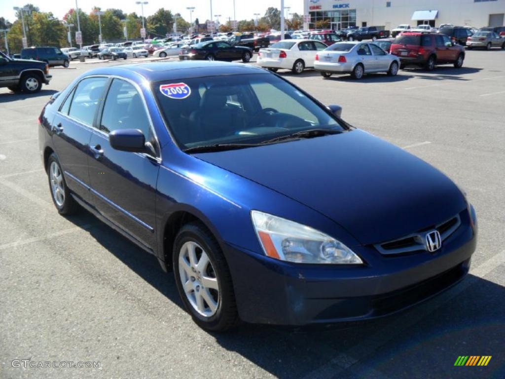 2005 Accord EX-L V6 Sedan - Eternal Blue Pearl / Gray photo #5