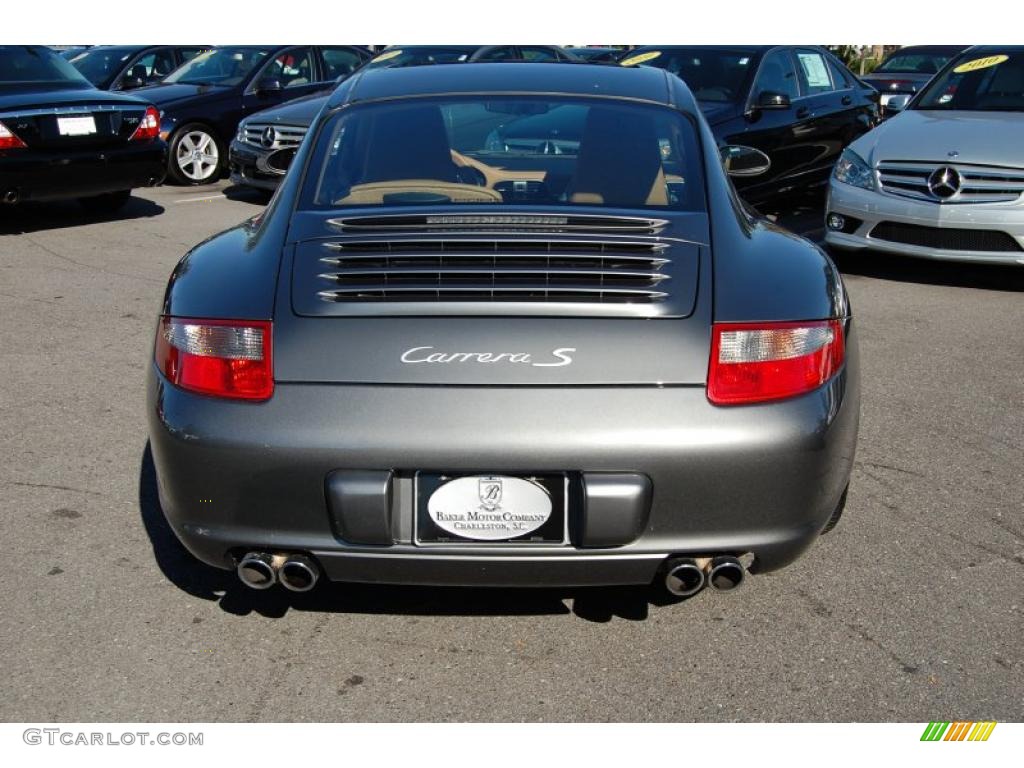 2008 911 Carrera S Coupe - Meteor Grey Metallic / Sand Beige photo #17