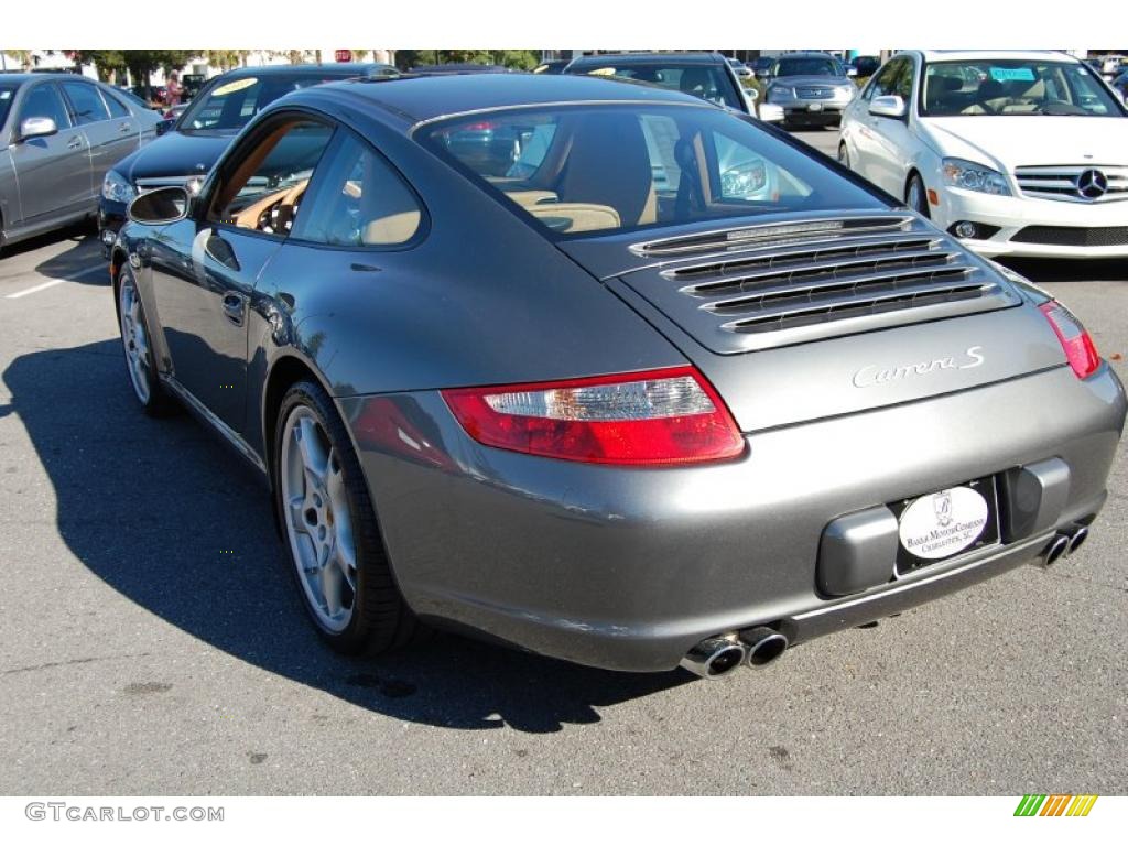 2008 911 Carrera S Coupe - Meteor Grey Metallic / Sand Beige photo #18