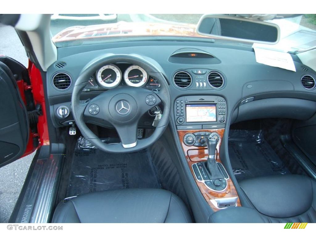 Black Interior 2009 Mercedes-Benz SL 550 Roadster Photo #38643699