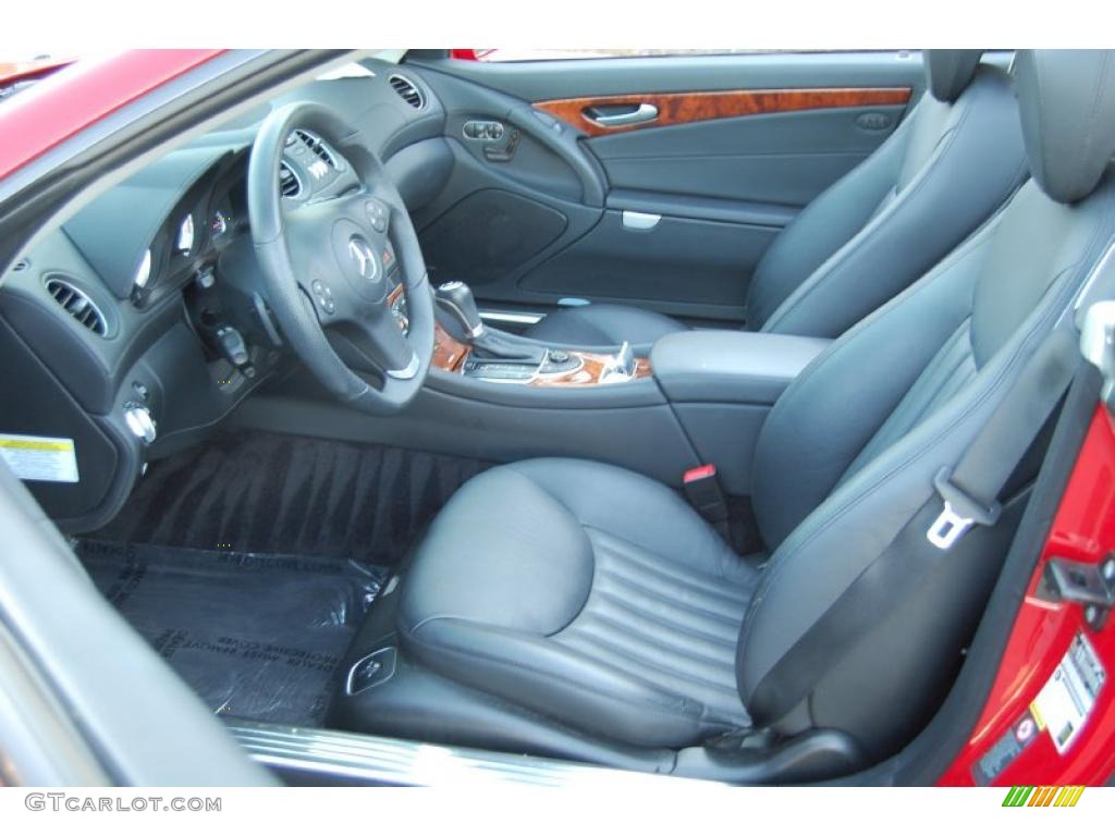Black Interior 2009 Mercedes-Benz SL 550 Roadster Photo #38643714
