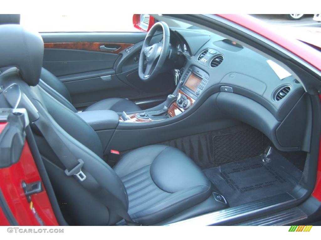 Black Interior 2009 Mercedes-Benz SL 550 Roadster Photo #38643838