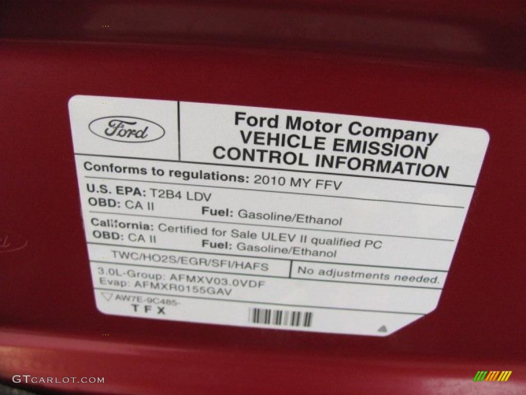 2010 Mercury Milan V6 Premier Info Tag Photos