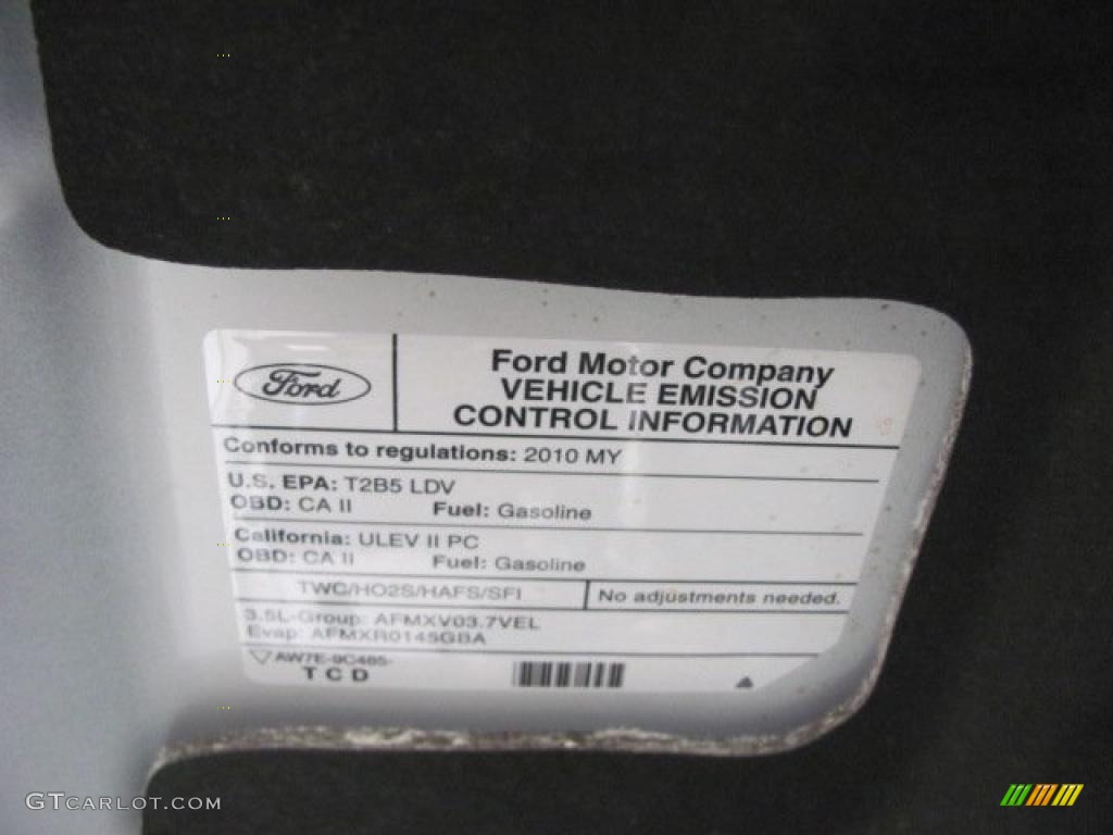 2010 Ford Taurus Limited Info Tag Photo #38645886