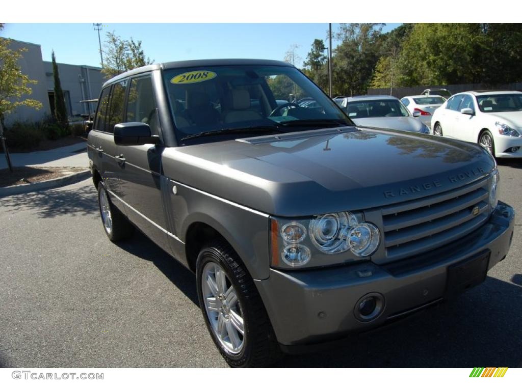 2008 Range Rover V8 HSE - Stornoway Grey Metallic / Sand/Jet photo #1