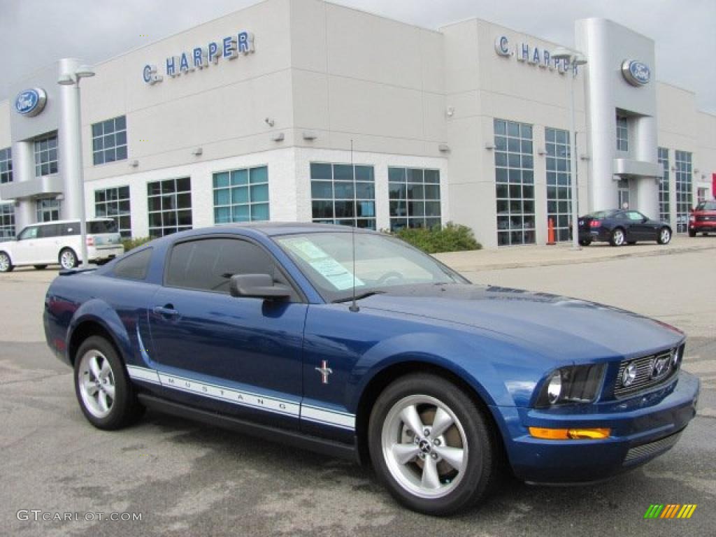 2008 Mustang V6 Deluxe Coupe - Vista Blue Metallic / Dark Charcoal photo #1