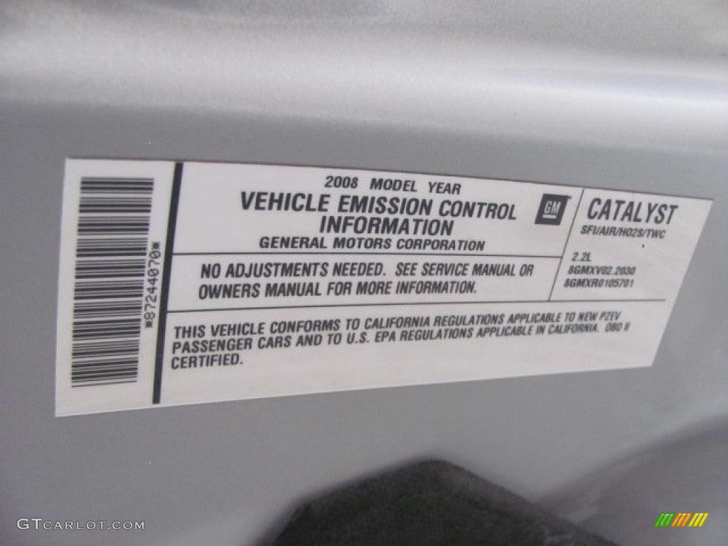 2008 Chevrolet Cobalt LS Coupe Info Tag Photo #38655878