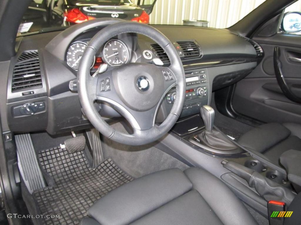 Black Interior 2009 BMW 1 Series 128i Convertible Photo #38657106