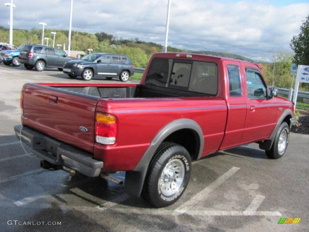 1998 Ranger XLT Extended Cab 4x4 - Toreador Red Metallic / Medium Graphite photo #9