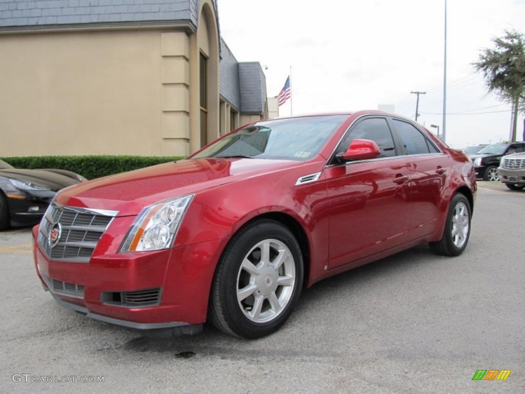 Crystal Red 2008 Cadillac CTS Sedan Exterior Photo #38658778