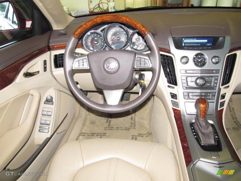 2008 Cadillac CTS Sedan Cashmere/Cocoa Steering Wheel Photo #38658942
