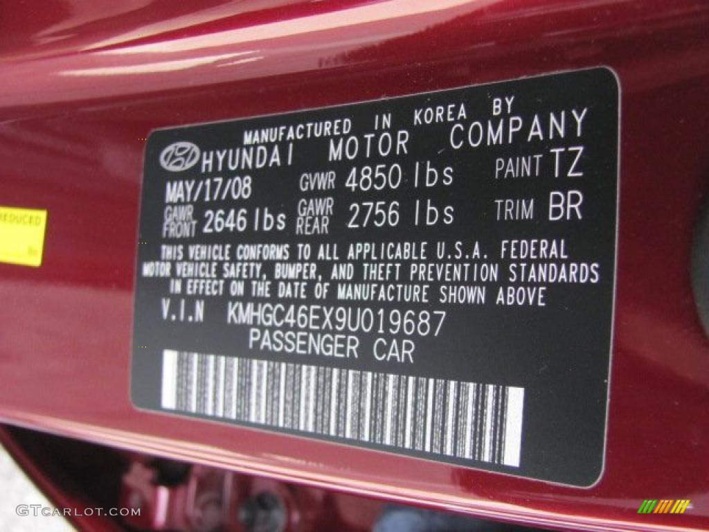 2009 Genesis 3.8 Sedan - Cabernet Red Pearl / Black photo #24