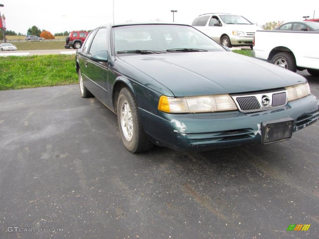 1995 Cougar XR7 V6 - Deep Jewel Green Metallic / Gray photo #1