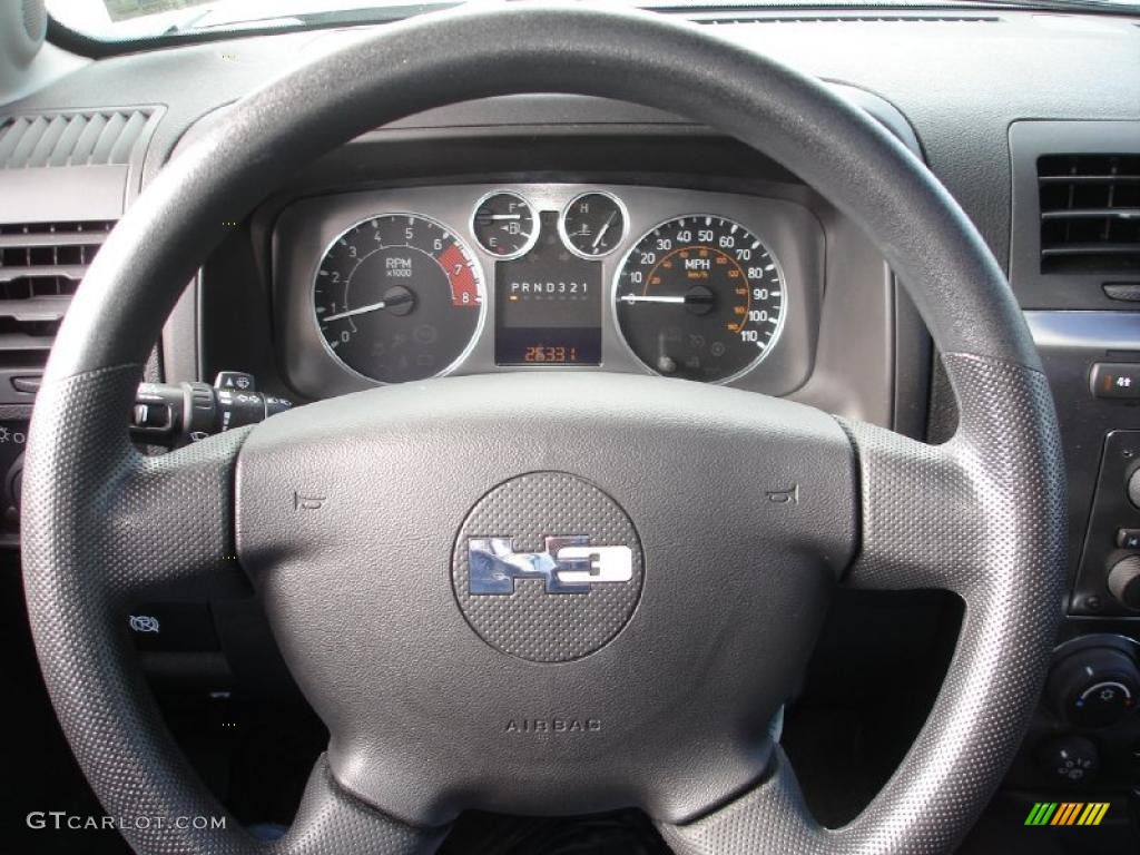2007 Hummer H3 Standard H3 Model Ebony Black Steering Wheel Photo #38660946