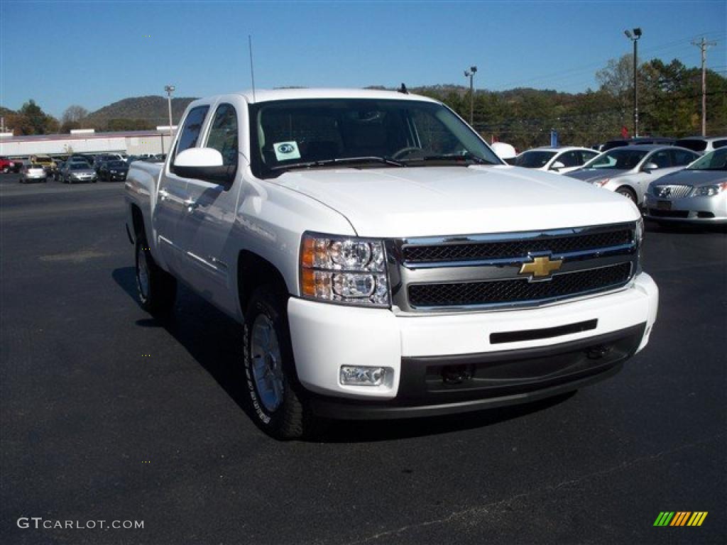 2011 Silverado 1500 LTZ Crew Cab 4x4 - Summit White / Dark Cashmere/Light Cashmere photo #4