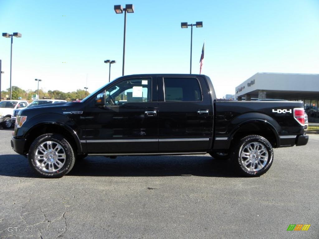 2010 F150 Platinum SuperCrew 4x4 - Tuxedo Black / Medium Stone Leather/Sienna Brown photo #5