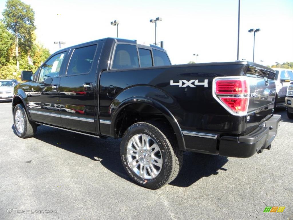 2010 F150 Platinum SuperCrew 4x4 - Tuxedo Black / Medium Stone Leather/Sienna Brown photo #32