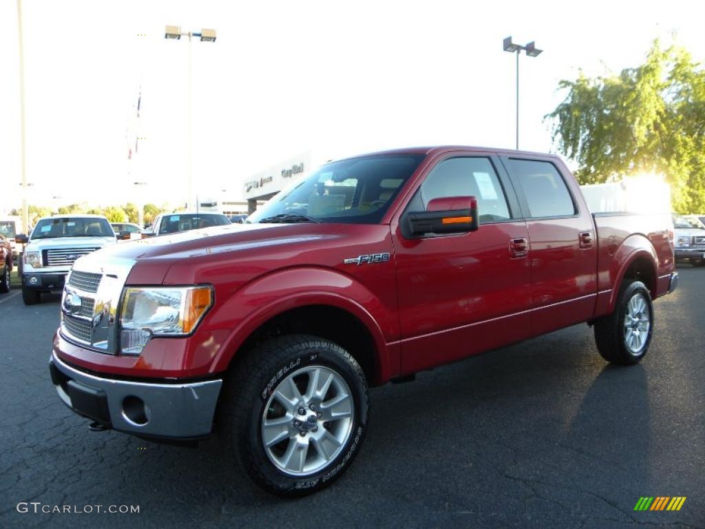 Red Candy Metallic 2010 Ford F150 Lariat SuperCrew 4x4 Exterior Photo #38666458