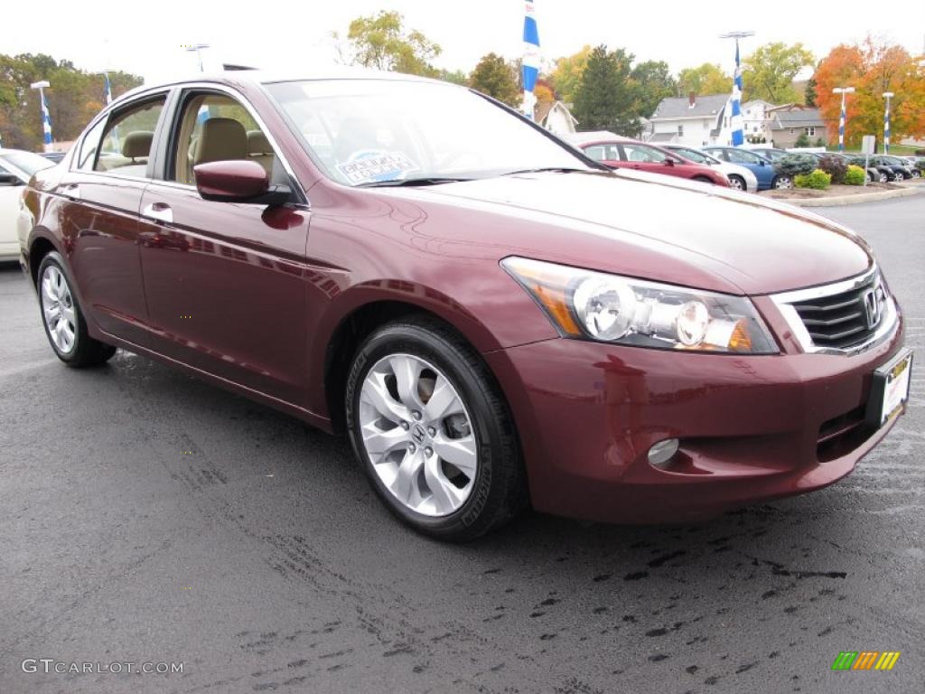 2008 Accord EX-L V6 Sedan - Basque Red Pearl / Ivory photo #5