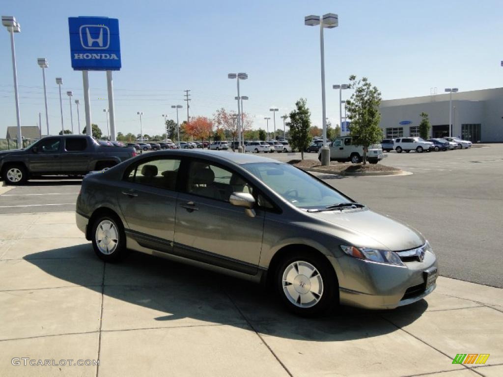 2008 Civic Hybrid Sedan - Galaxy Gray Metallic / Ivory photo #3