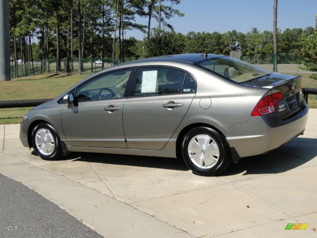 2008 Civic Hybrid Sedan - Galaxy Gray Metallic / Ivory photo #8