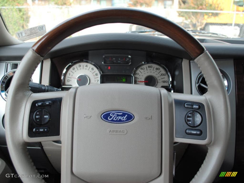 2008 Ford Expedition Limited Stone Steering Wheel Photo #38677386