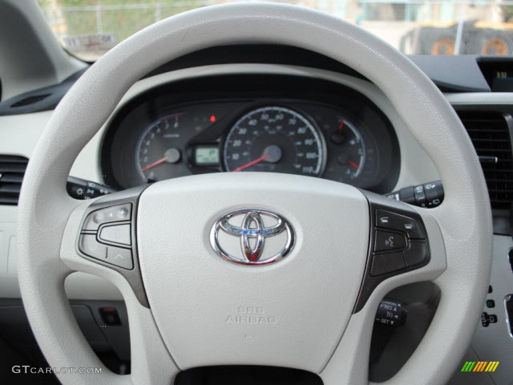 2011 Toyota Sienna LE Light Gray Steering Wheel Photo #38679578