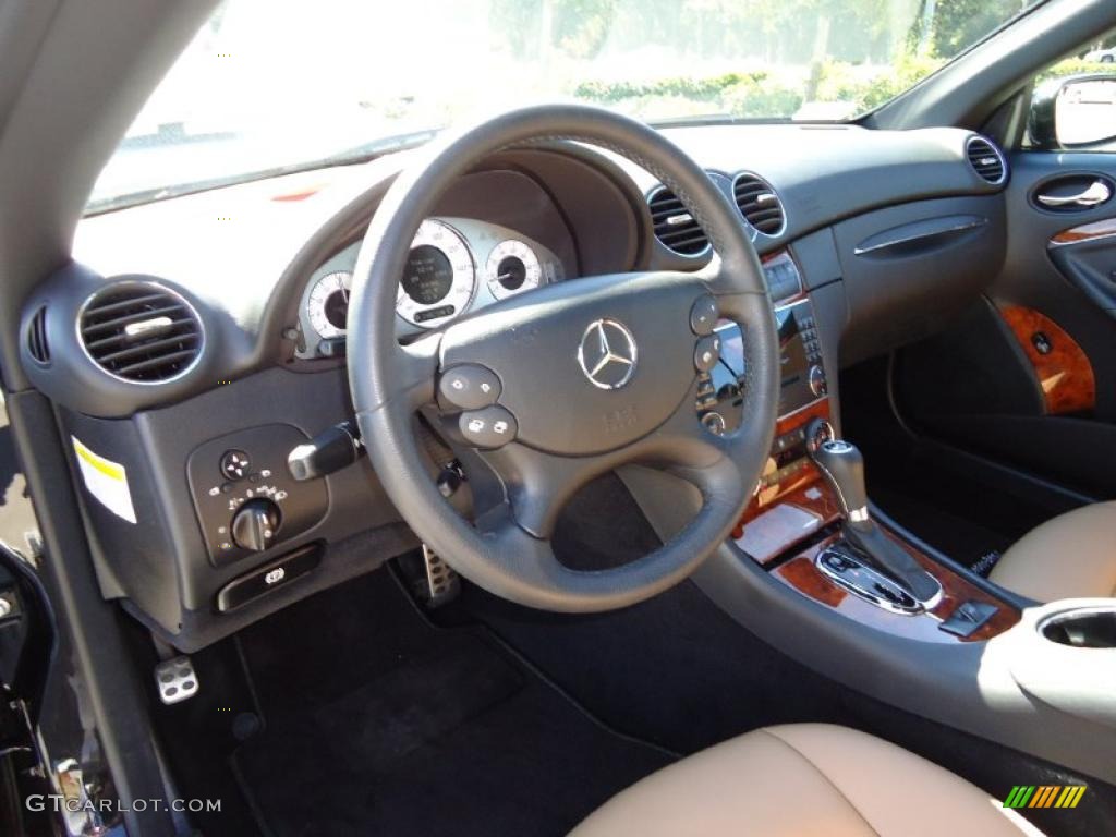 Cappuccino/Black Interior 2008 Mercedes-Benz CLK 350 Cabriolet Photo #38684022