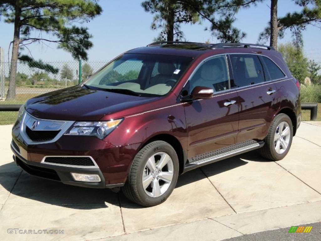 Dark Cherry Pearl 2010 Acura MDX Technology Exterior Photo #38685706