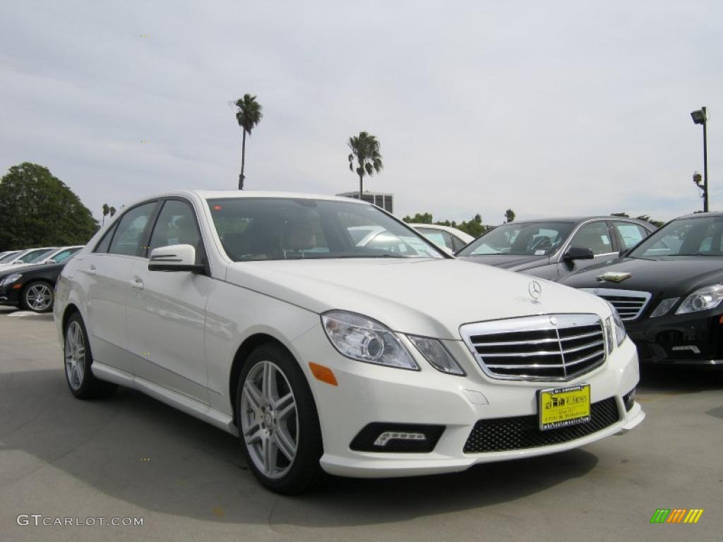 2011 E 350 Sedan - Arctic White / Almond/Black photo #1