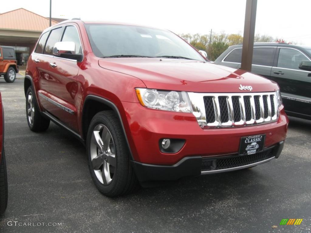 Inferno Red Crystal Pearl 2011 Jeep Grand Cherokee Overland 4x4 Exterior Photo #38692686