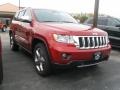 2011 Inferno Red Crystal Pearl Jeep Grand Cherokee Overland 4x4  photo #3