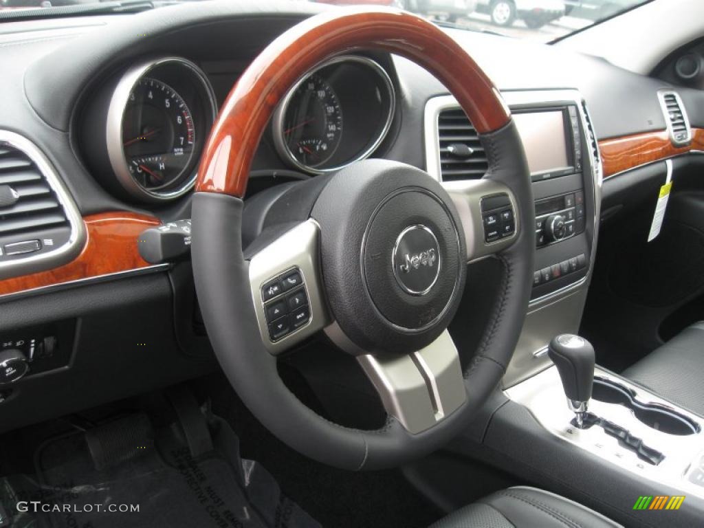 2011 Jeep Grand Cherokee Overland 4x4 Black Dashboard Photo #38692922