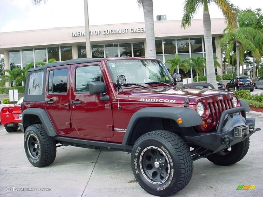 Red Rock Crystal Pearl 2008 Jeep Wrangler Unlimited Rubicon 4x4 Exterior Photo #38697759