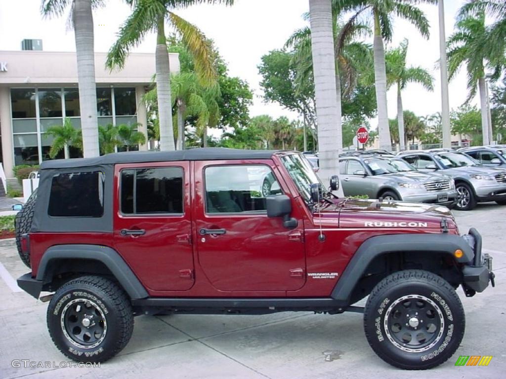 Red Rock Crystal Pearl 2008 Jeep Wrangler Unlimited Rubicon 4x4 Exterior Photo #38697827