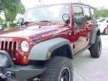 2008 Red Rock Crystal Pearl Jeep Wrangler Unlimited Rubicon 4x4  photo #13