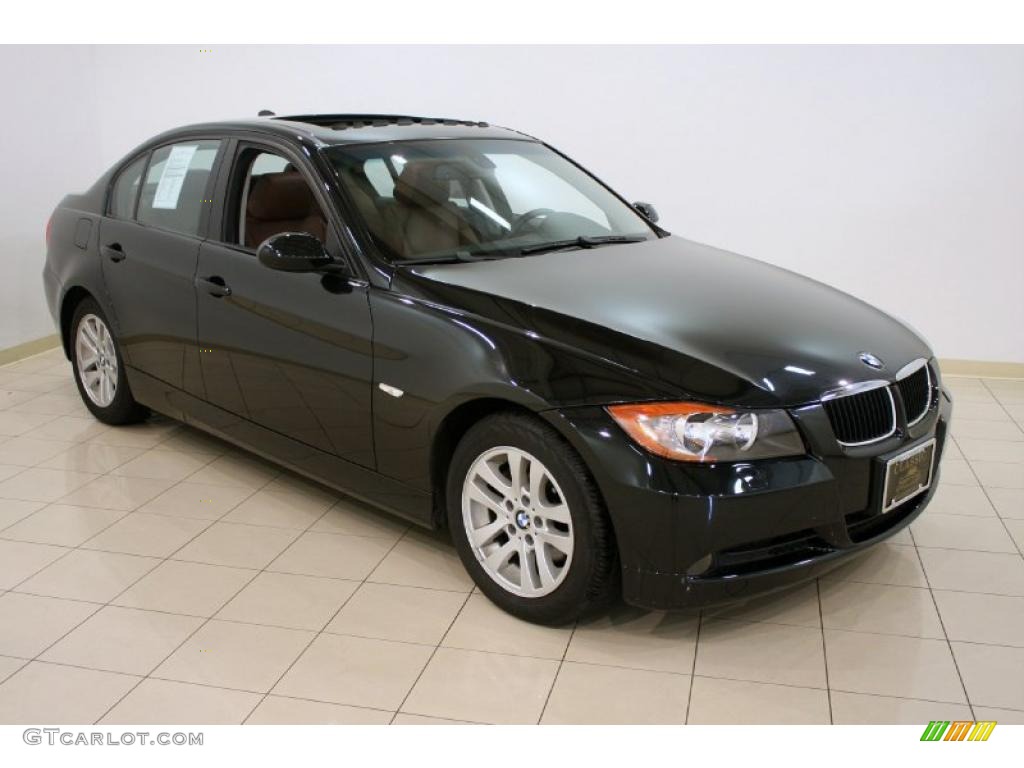 2007 3 Series 328xi Sedan - Black Sapphire Metallic / Terra/Black Dakota Leather photo #1