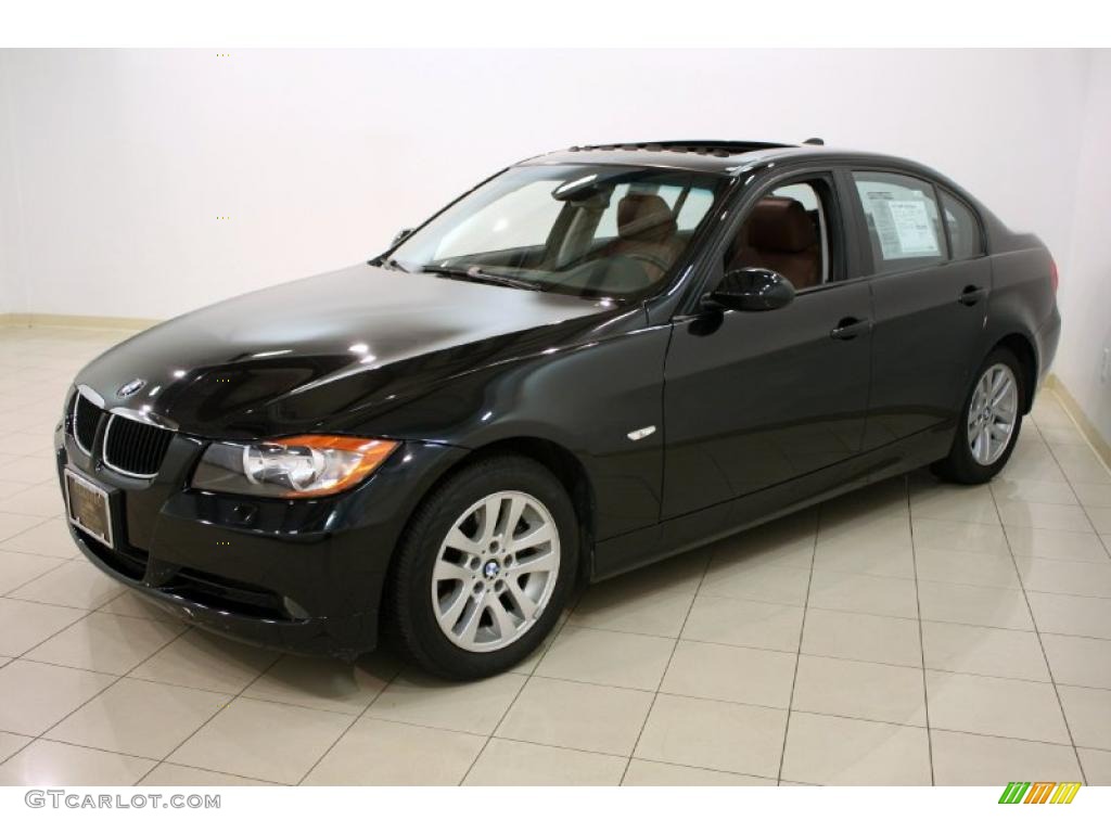 2007 3 Series 328xi Sedan - Black Sapphire Metallic / Terra/Black Dakota Leather photo #3