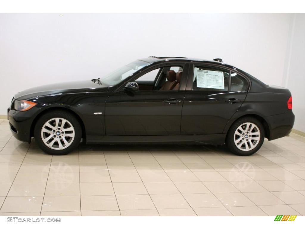 2007 3 Series 328xi Sedan - Black Sapphire Metallic / Terra/Black Dakota Leather photo #4