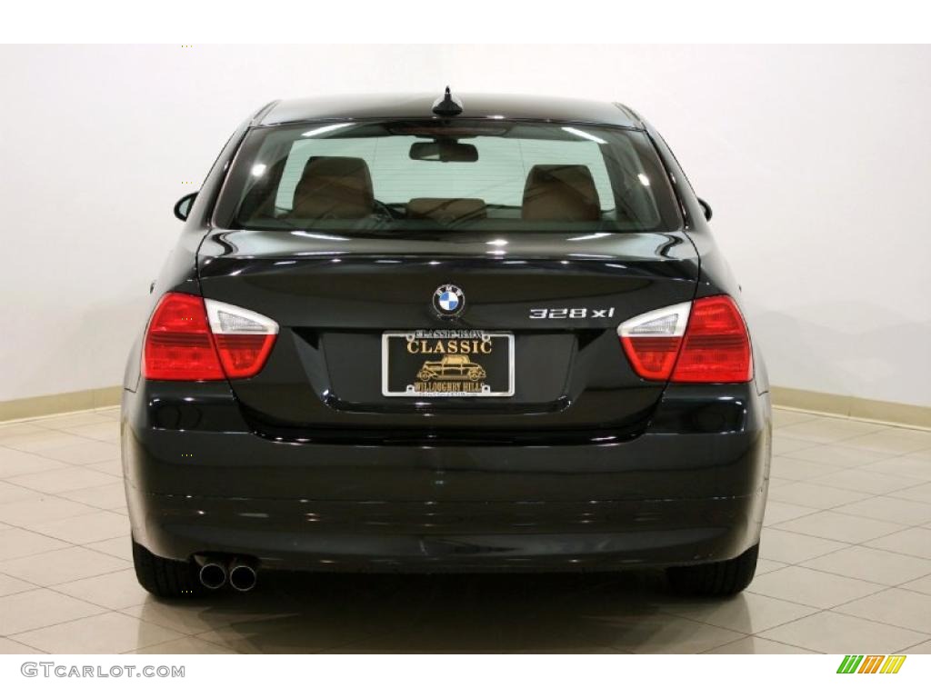 2007 3 Series 328xi Sedan - Black Sapphire Metallic / Terra/Black Dakota Leather photo #6