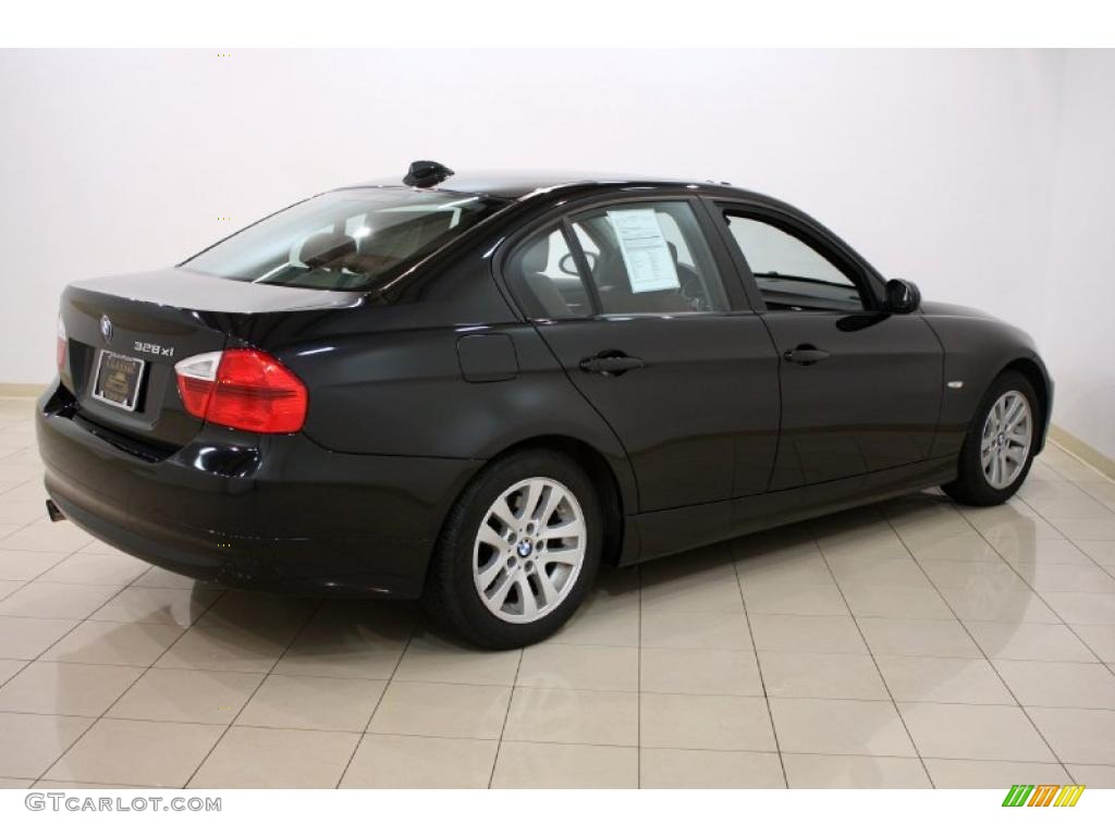 2007 3 Series 328xi Sedan - Black Sapphire Metallic / Terra/Black Dakota Leather photo #7