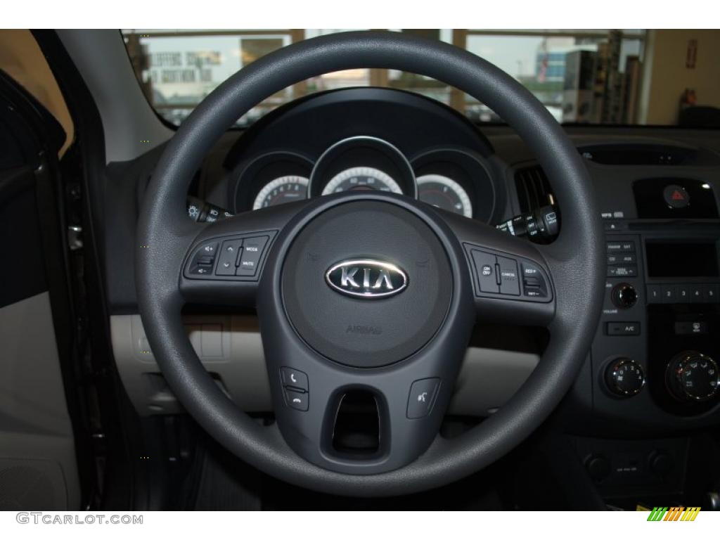 2011 Kia Forte EX 5 Door Stone Steering Wheel Photo #38702311