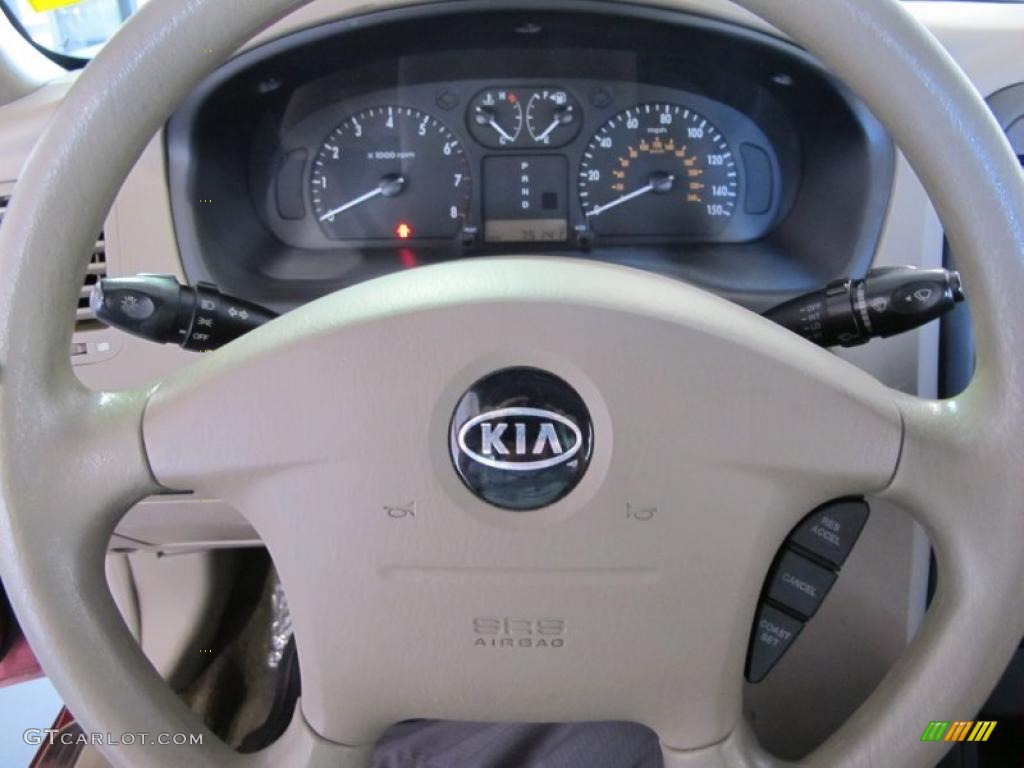 2005 Kia Optima LX Beige Steering Wheel Photo #38708755