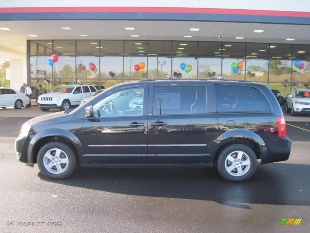 2010 Grand Caravan SXT - Brilliant Black Crystal Pearl / Dark Slate Gray/Light Shale photo #2