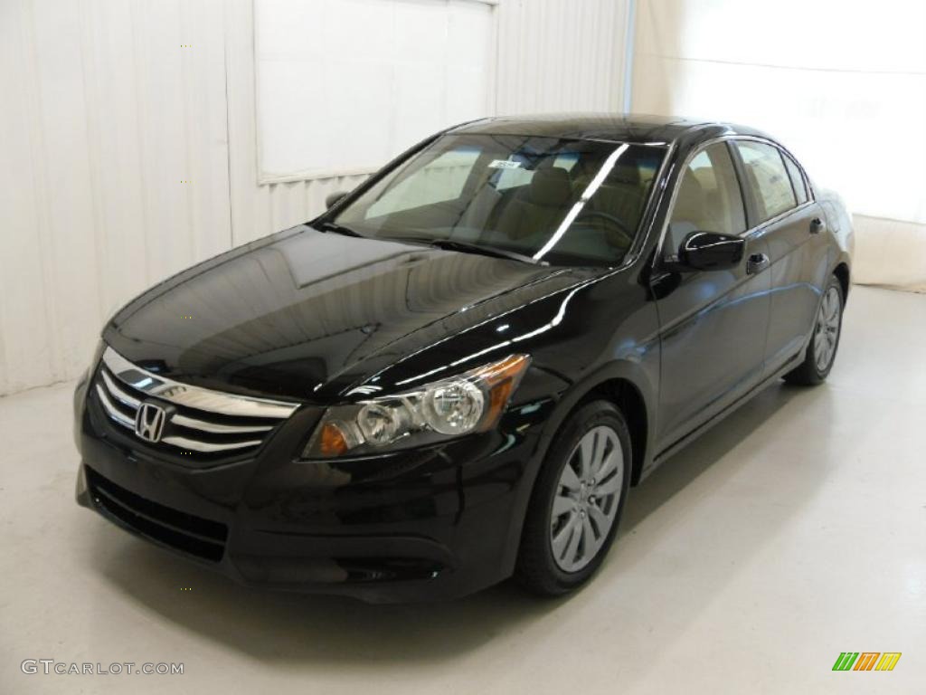 2011 Accord EX-L Sedan - Crystal Black Pearl / Ivory photo #1