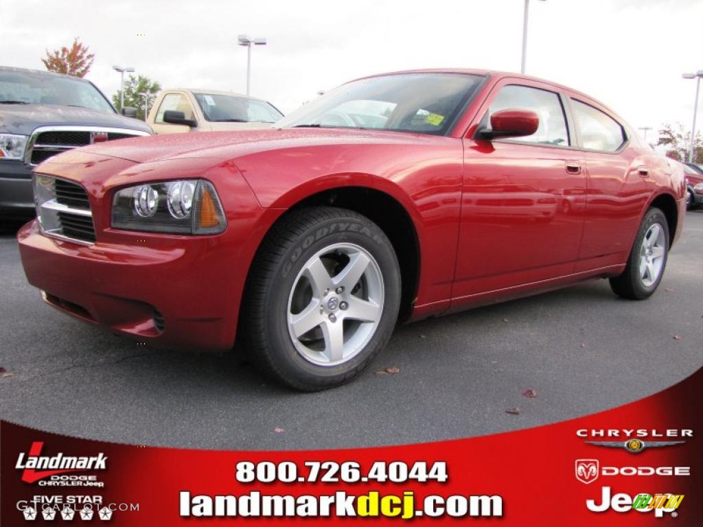 2010 Charger SE - Inferno Red Crystal Pearl / Dark Slate Gray/Light Slate Gray photo #1