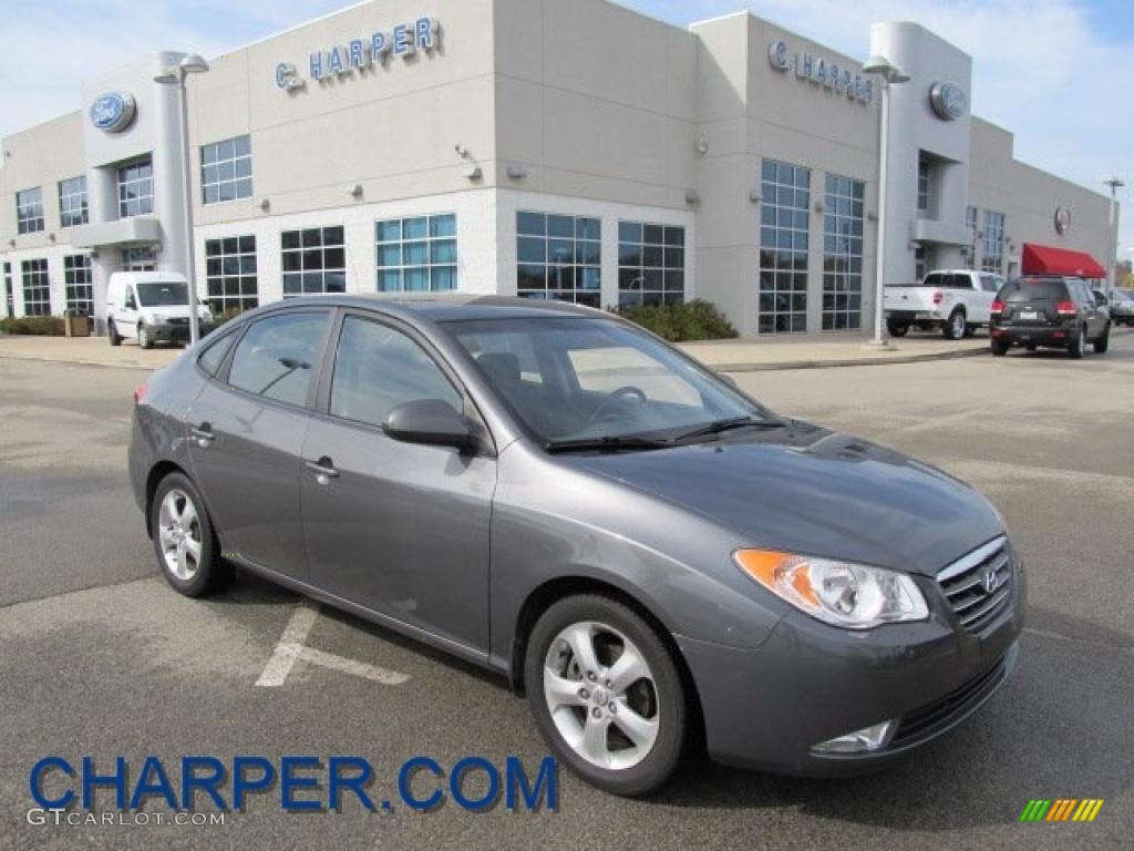 2007 Elantra SE Sedan - Carbon Gray / Black photo #1