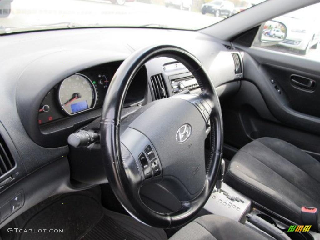 Black Interior 2007 Hyundai Elantra SE Sedan Photo #38715011
