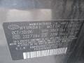 9A: Carbon Gray 2007 Hyundai Elantra SE Sedan Color Code